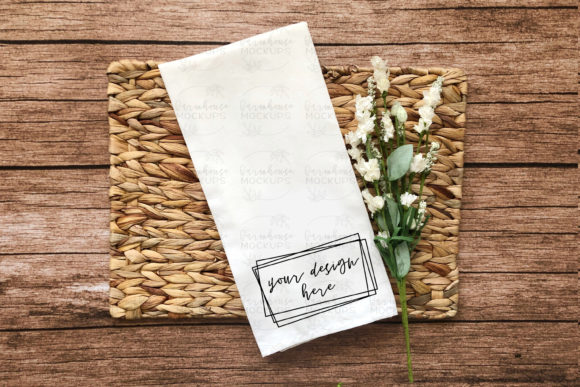 Download Tea Towel Mock Up Flatlay Stock Image - Stock image Collection