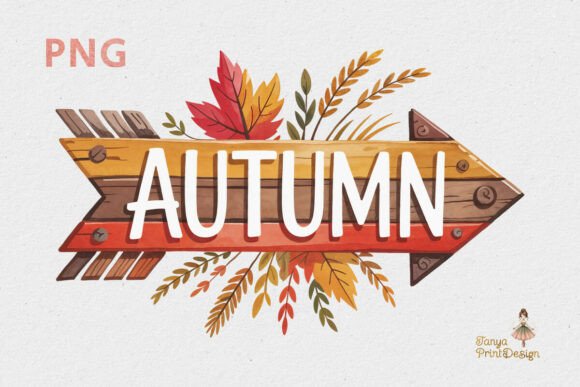 Download Autumn Wooden Arrow Clipart for Fall PNG - Premium Resources