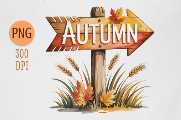 Download Autumn Wooden Sign Clipart Sublimation - Premium Resources
